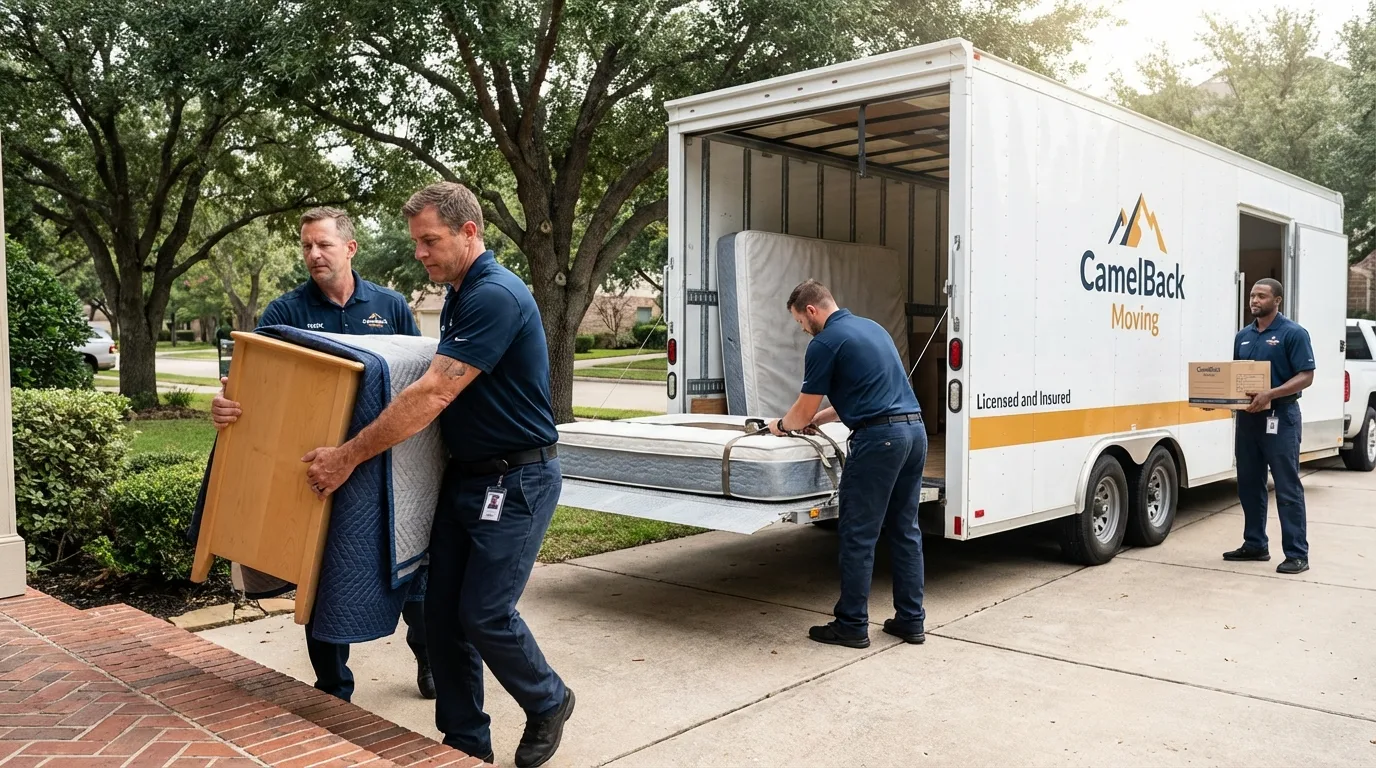 Crew loading residential truck for cross-state move from Johnsonville, SC